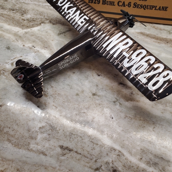 2001 TEXACO 1929 BUHL CA6 SESQUIPLANE SPOKANE SUN GOD COLLECTOR PLANE TOY BANK - Picture 5 of 16